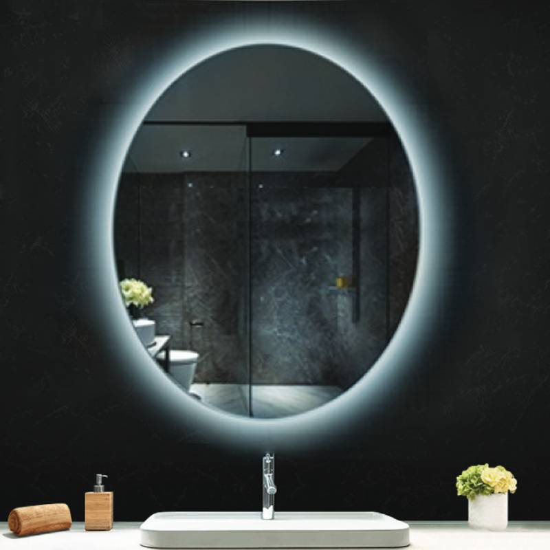 Oglindă, Fluminia, Picasso Ambient 70, ovală, cu iluminare LED, 3 culori, dezaburire
